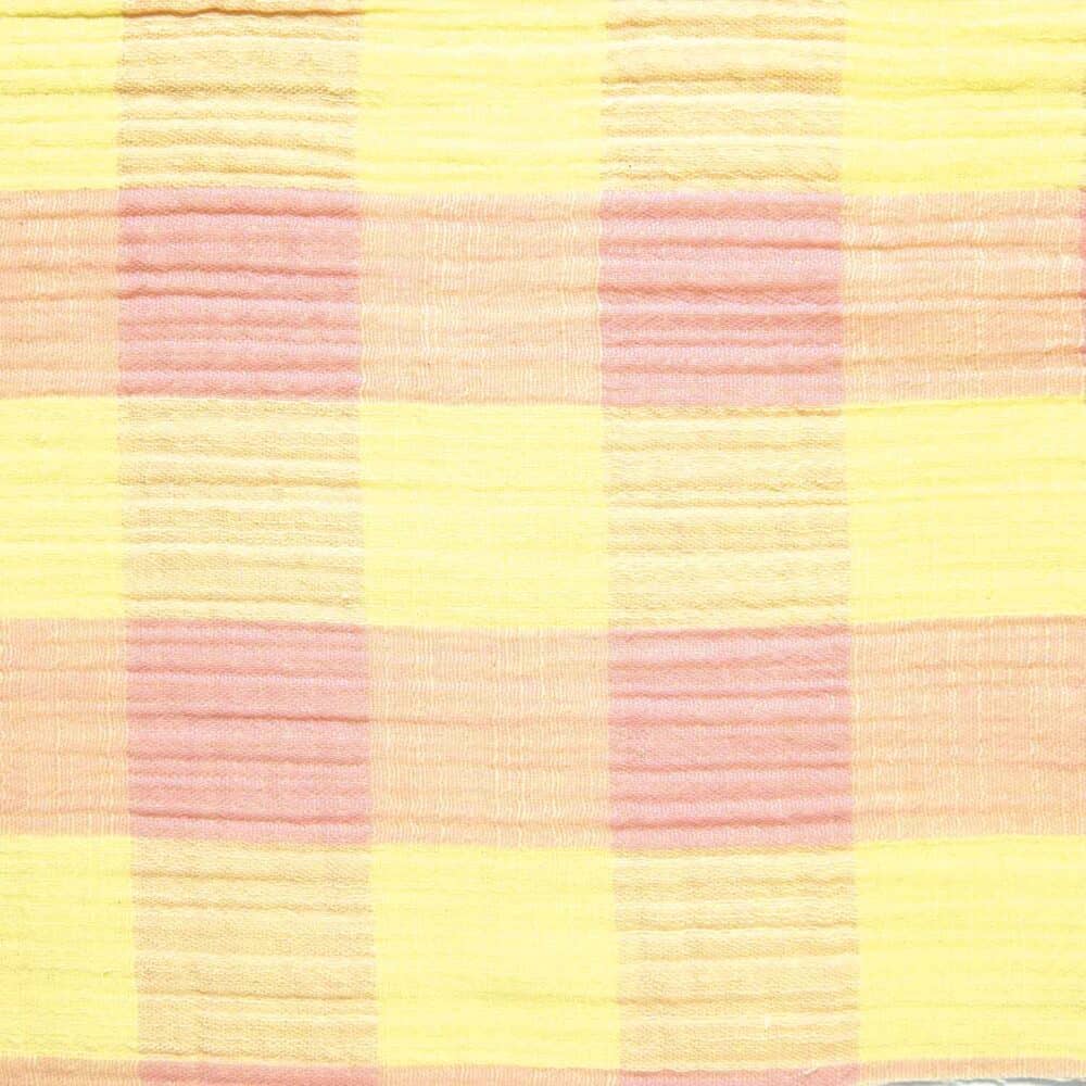Musselin - Vichy Pink & Yellow