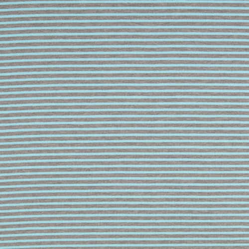 Jersey - Streifen grau meliert-hellblau
