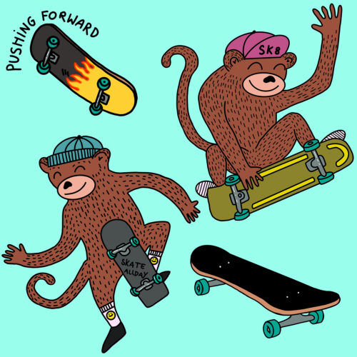 King Kids Designs - Skater-Monkey mint