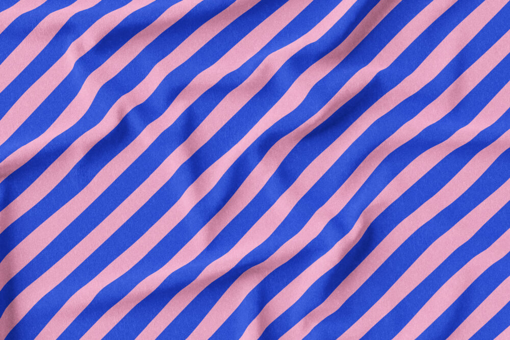 Bio-Jersey - Streifen diagonal - blau-rosa