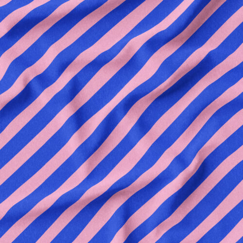 Bio-Jersey - Streifen diagonal - blau-rosa