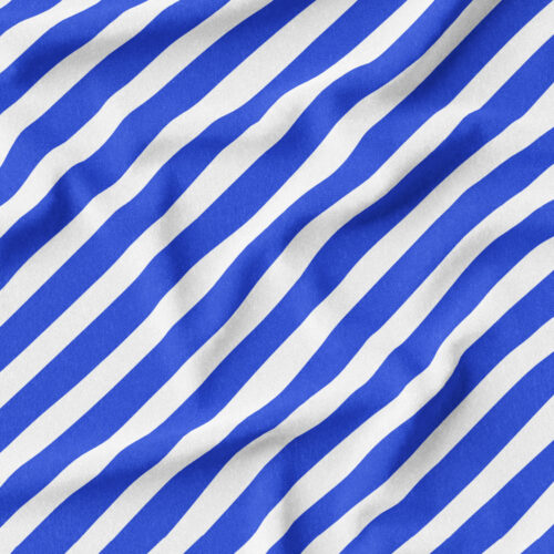 Bio-Jersey - Streifen diagonal - blau-weiß