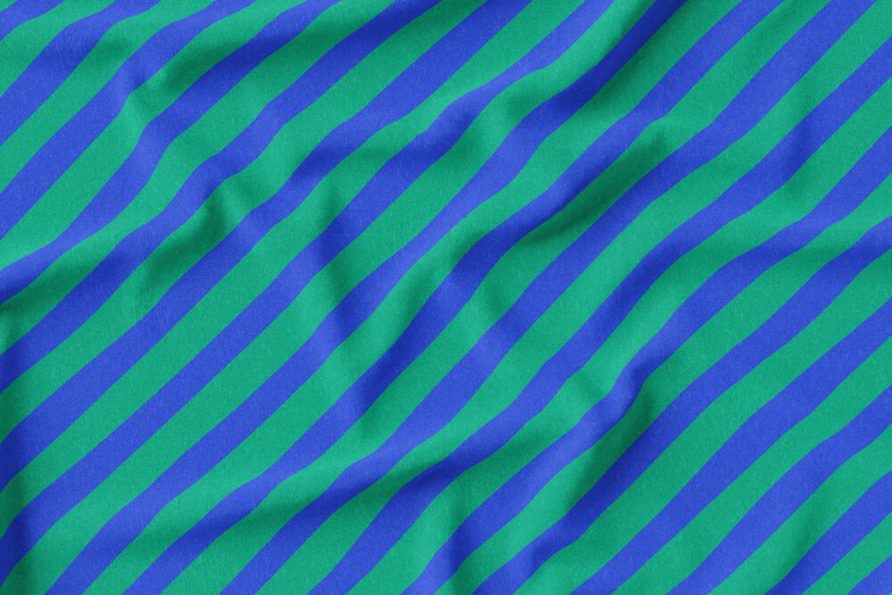 Bio-Jersey - Streifen diagonal - grün-blau