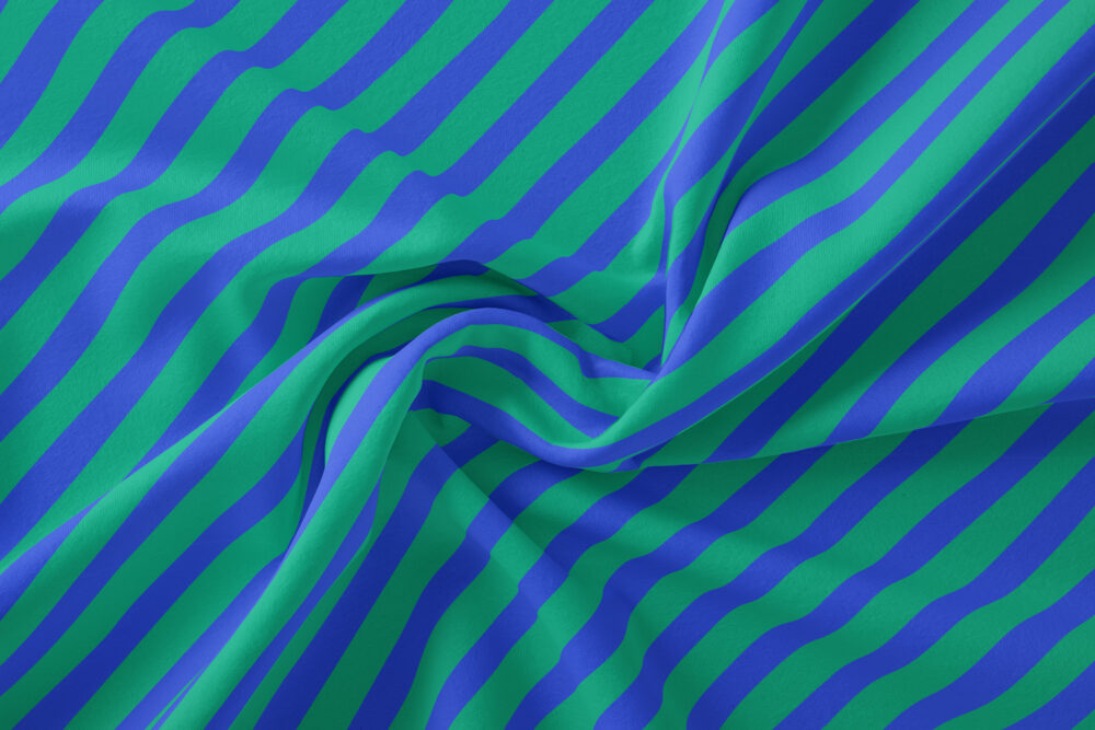 Bio-Jersey - Streifen diagonal - grün-blau