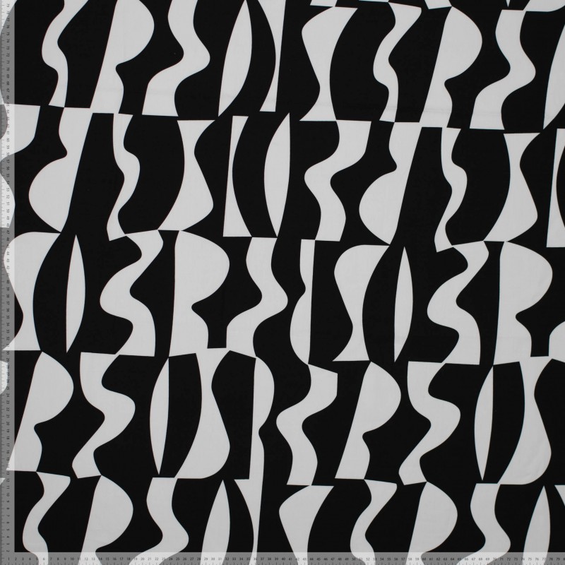Popeline - Abstrakte Formen - schwarz/weiß