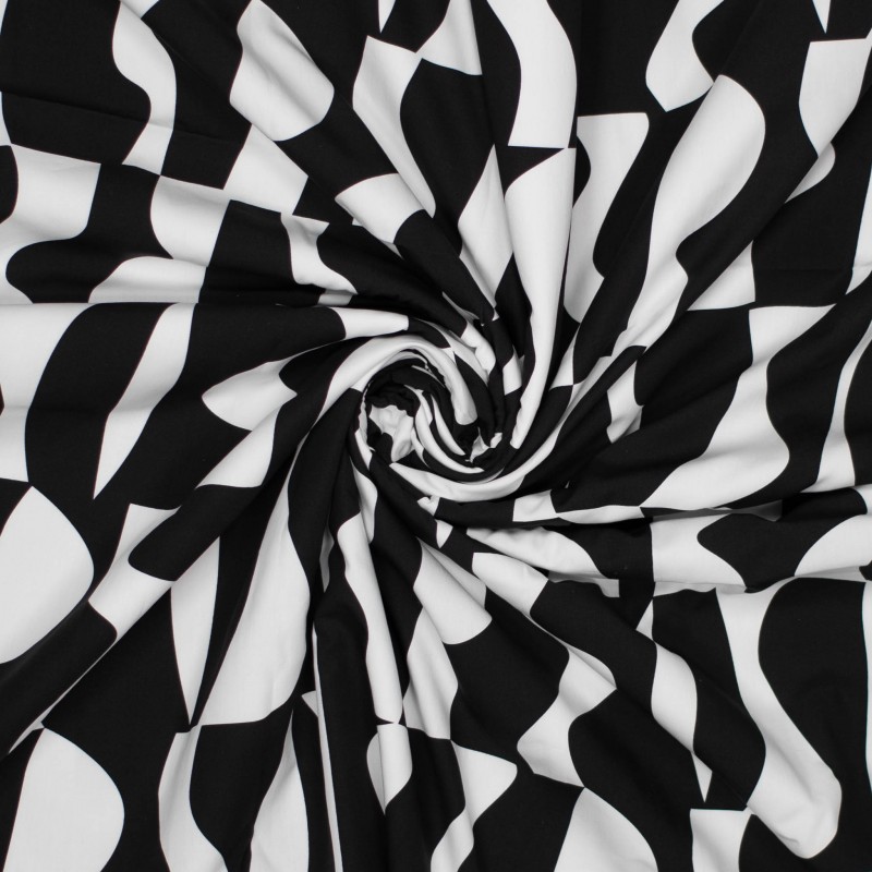 Popeline - Abstrakte Formen - schwarz/weiß