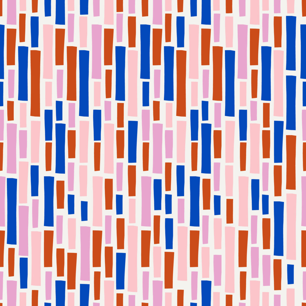 Lisa Jasmin Bauer - Paper Stripes - Rust, Blue, Lilac & Rose