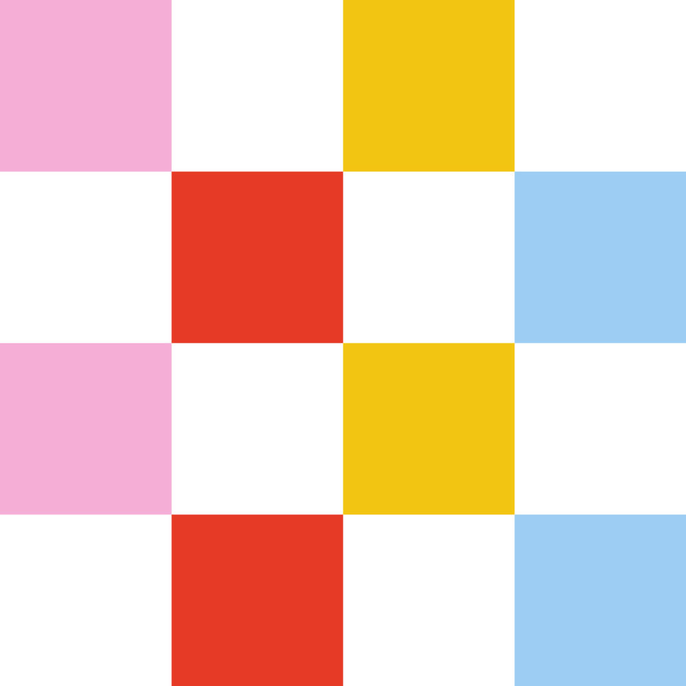 Lisa Jasmin Bauer - Chequers - Pink, Red, Yellow & Light Blue